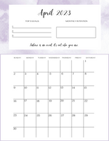 Motivational Calendar / 2023 Dated Calendar - Canva / PLR Content / Commercial Use