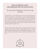 create daily wellness routine printable