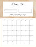 2023 Motivational Calendar Printable / 2023 Dated Calendar