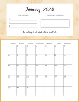 Motivational Calendar / 2023 Dated Calendar - Canva / PLR Content / Commercial Use