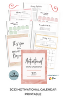 2023 Motivational Calendar Printable / 2023 Dated Calendar