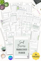 Small Business Productivity Planner - Canva PLR Templates (34 pages)