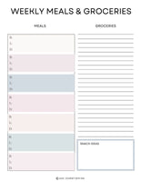 meal plan printables