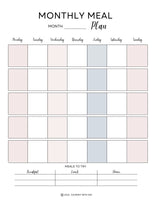 meal plan printables