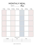 meal plan printables