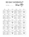 30 day workout challenge printable