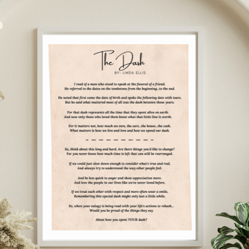 The dash poem Printable PDF