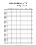 weekly measurements pdf