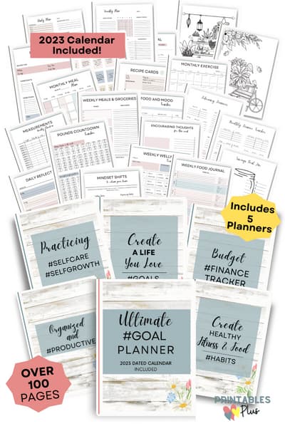 Ultimate #GOAL Planner Bundle Deluxe (over 100 pages)