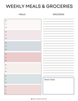 weekly meals and groceries pdf